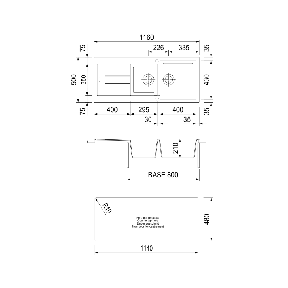 Sudoper Plados Elegance AM 11620 ARIAPURA