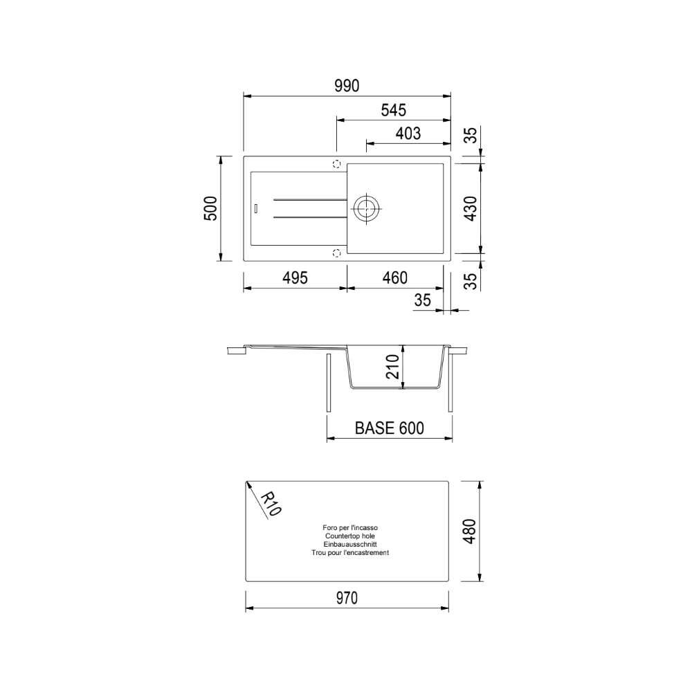 Sudoper Plados Elegance AM 9910 ARIAPURA