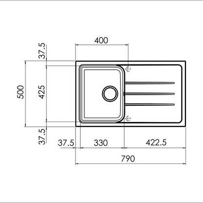 Sudoper CM COLORADO 79×50 1V