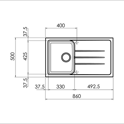Sudoper CM COLORADO 86×50 1V