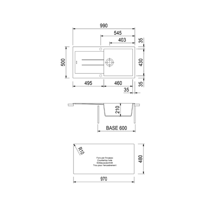 Sudoper Plados Elegance AM 9910 ARIAPURA
