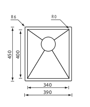 Sudoper CM FILO QUADRA 39×45×19 podpultni